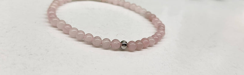 Rose Quartz Stretchable Bracelet 4MM Beads - 7.5 Inches Long | WILD FLIER GIFTS AND APPAREL