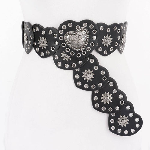 Faux Leather Heart Shape Vintage Belt: LPK | WILD FLIER GIFTS AND APPAREL