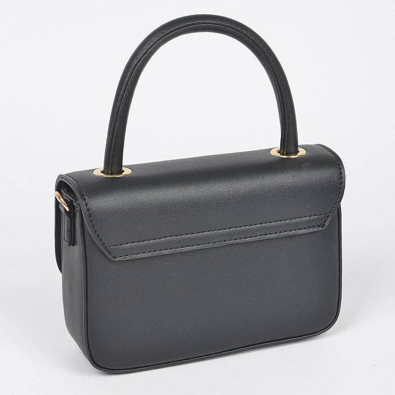Red Heart Enamel Bag: Black