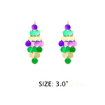 MARDIGRAS THEME SEQUINS CHANDELIER HOOK EARRING: MARDIGRAS / ONE(6) | WILD FLIER GIFTS AND APPAREL