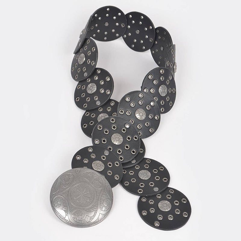 Faux Leather Multi Eyelet Round Western Belts