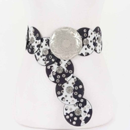 Faux animal Fur Disc Belt: BK | WILD FLIER GIFTS AND APPAREL