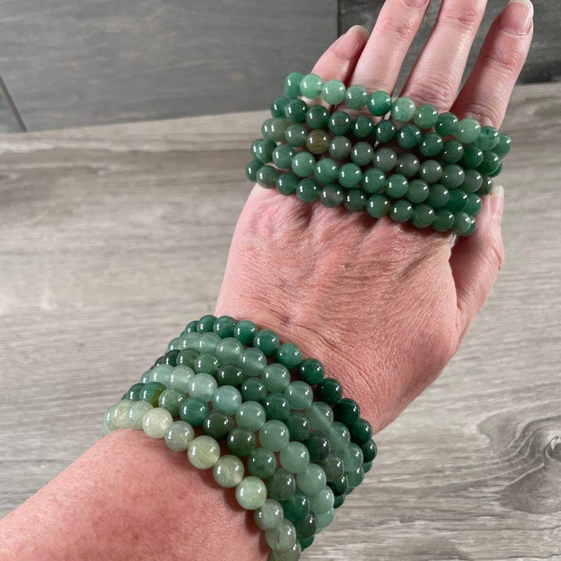 Aventurine 8mm Round Gemstone Beaded Bracelets