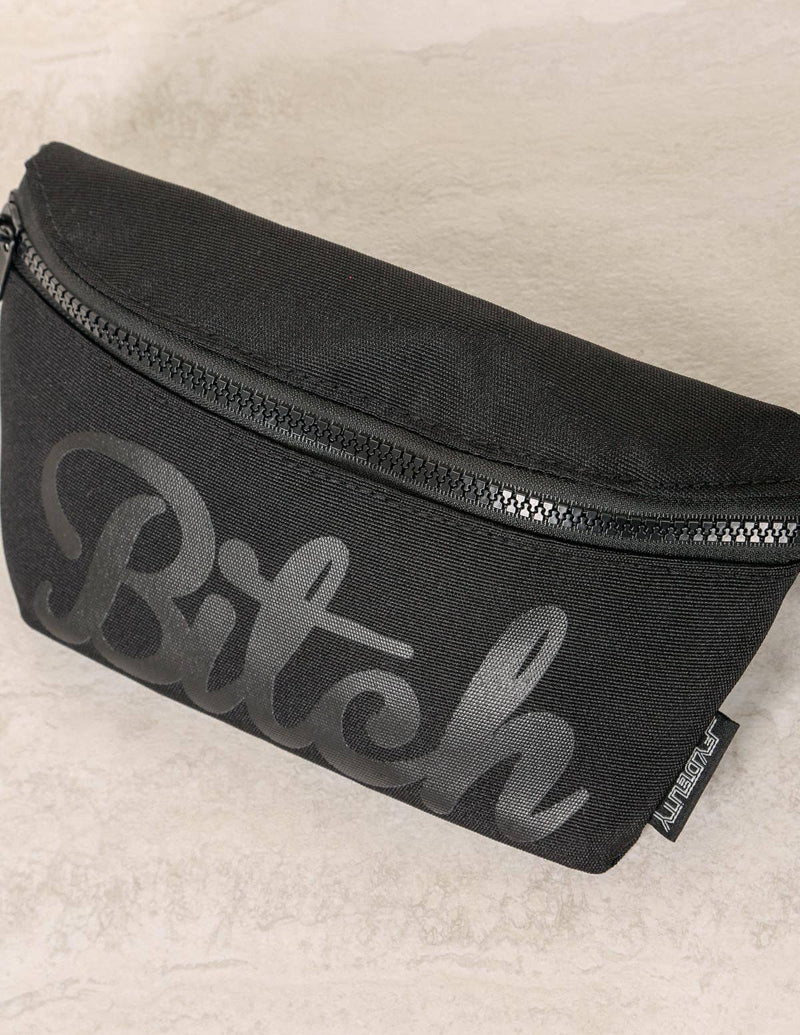 83024: Fanny Pack | Slim | WERDS Bitch Black & Black | WILD FLIER GIFTS AND APPAREL