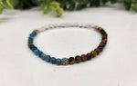 WEIGHT LOSS-Blue Apatite/Tiger Eye/Clear Qrtz Bracelet 4MM