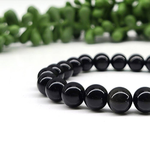 Black Tourmaline Bracelet Stretchable 8mm Beads, 7.5 inches | WILD FLIER GIFTS AND APPAREL