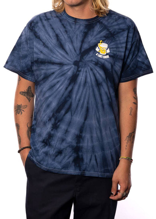 A Lost Cause Official Up All Night V2 Tie Dye Tee: Navy Tie Dye