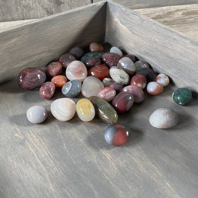 Mixed Agate Tumbled Stones Wholesale – 1LB Bulk Lot | WILD FLIER GIFTS AND APPAREL