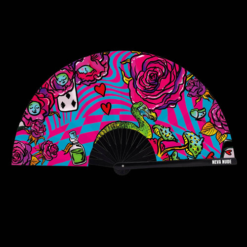 Meanie Queenie Blacklight Large Folding Fan: Neon / O/S | WILD FLIER GIFTS AND APPAREL