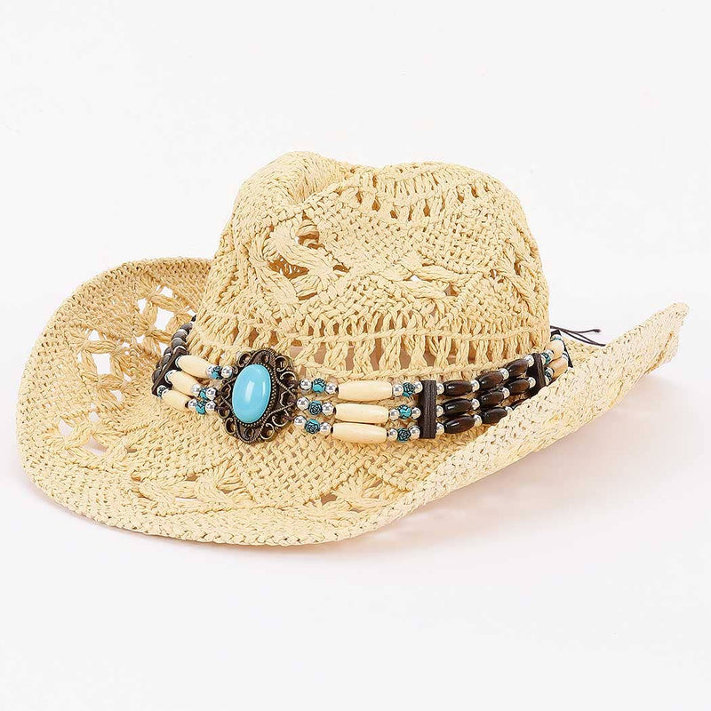 Faux Straw Cowboy Hat: KH | WILD FLIER GIFTS AND APPAREL