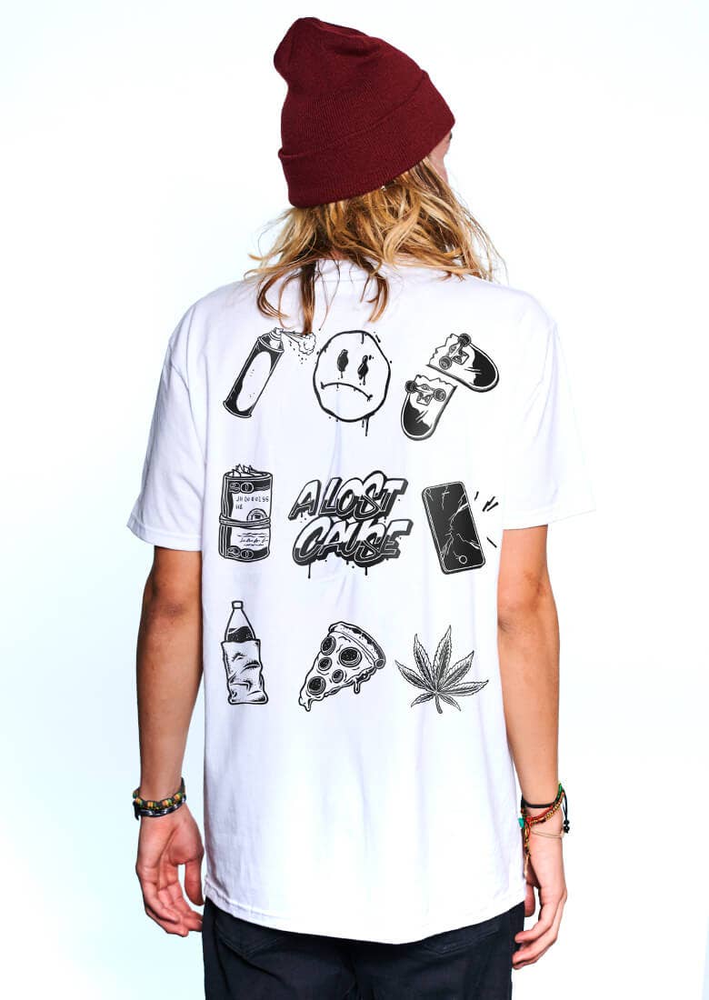 Hustlin Tee: White / L | WILD FLIER GIFTS AND APPAREL