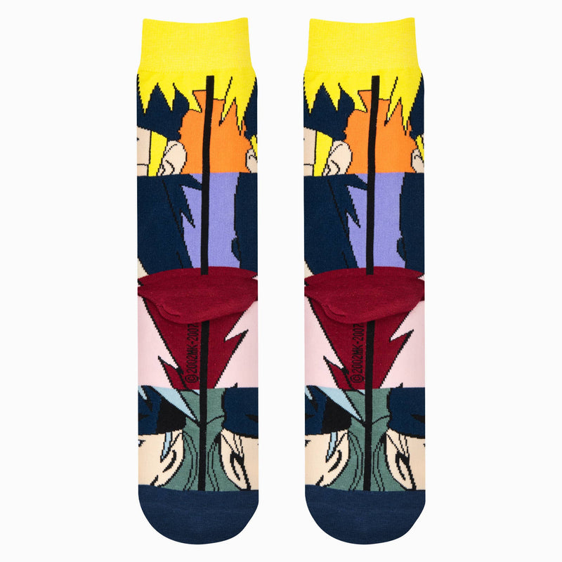 Odd Sox Naruto Faces Mash Up - Mens Crew Straight