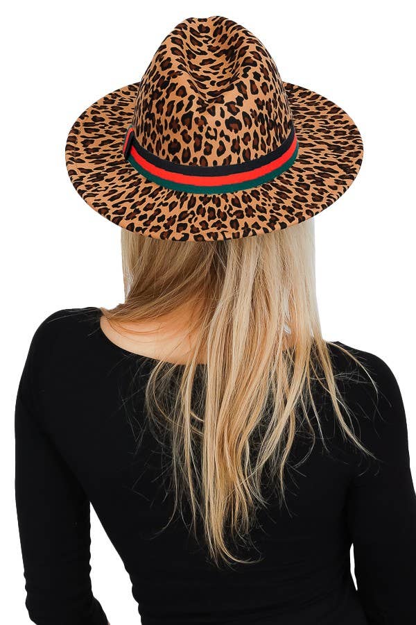 Leopard Standard Brim Boho Chic Rancher Felt Hat