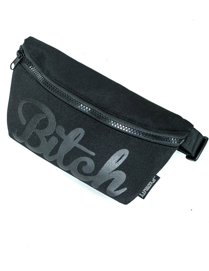 83024: Fanny Pack | Slim | WERDS Bitch Black & Black | WILD FLIER GIFTS AND APPAREL