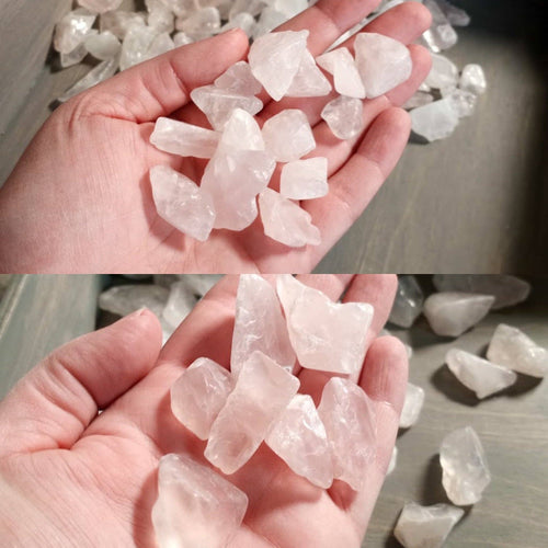 Rose Quartz Tumbled Stones Semi Polished 1 Pound: Medium approx. 45 pieces | WILD FLIER GIFTS AND APPAREL
