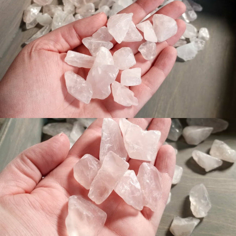 Rose Quartz Tumbled Stones Semi Polished 1 Pound: Medium approx. 45 pieces | WILD FLIER GIFTS AND APPAREL