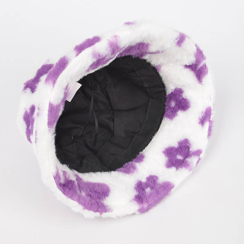 Faux Fur Printed Bucket Hat: WT | WILD FLIER GIFTS AND APPAREL
