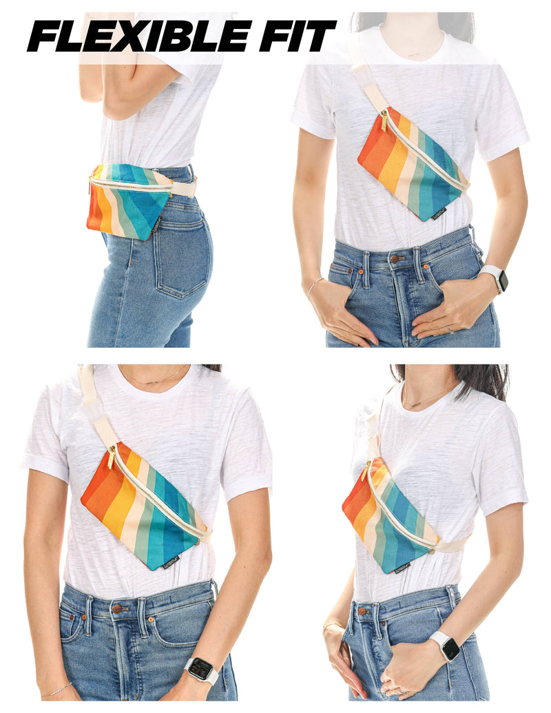 83864: Fanny Pack | Slim | Recycled RPET | Retro Rainbow | WILD FLIER GIFTS AND APPAREL