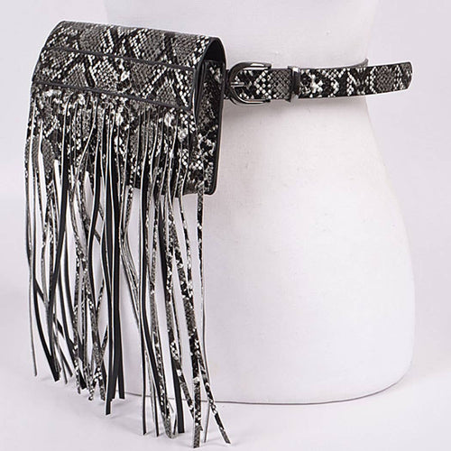 Snakeskin Curtain Fanny Pack: Black White | WILD FLIER GIFTS AND APPAREL