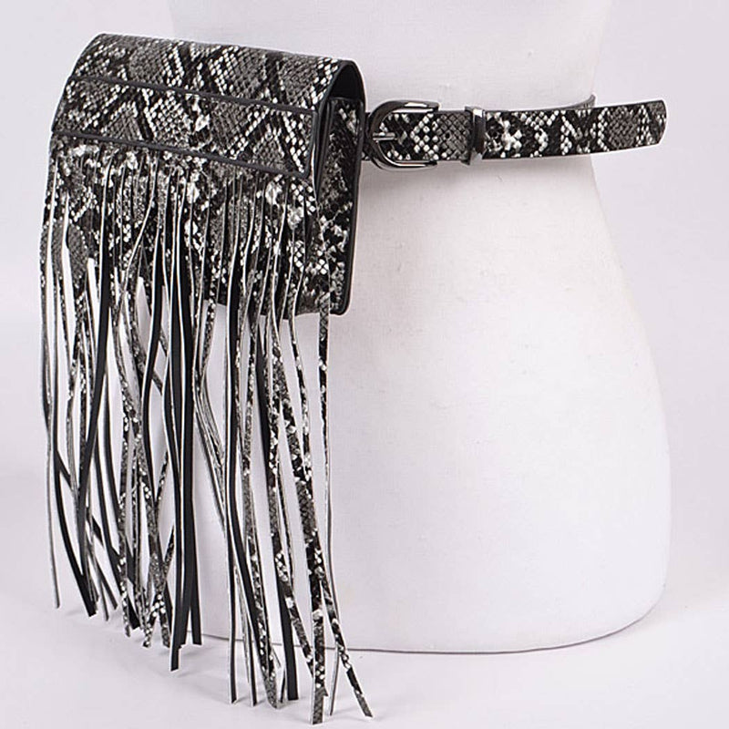 Snakeskin Curtain Fanny Pack: Black White | WILD FLIER GIFTS AND APPAREL