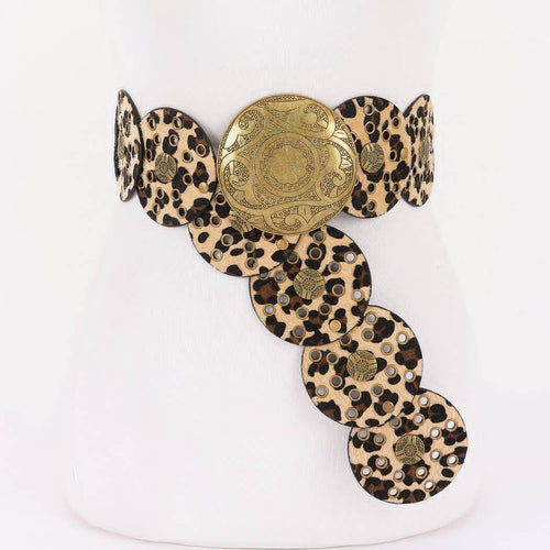 Faux animal Fur Disc Belt: LEO | WILD FLIER GIFTS AND APPAREL