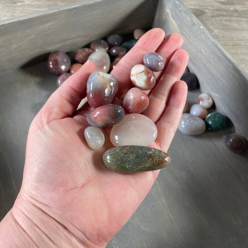 Mixed Agate Tumbled Stones Wholesale – 1LB Bulk Lot | WILD FLIER GIFTS AND APPAREL