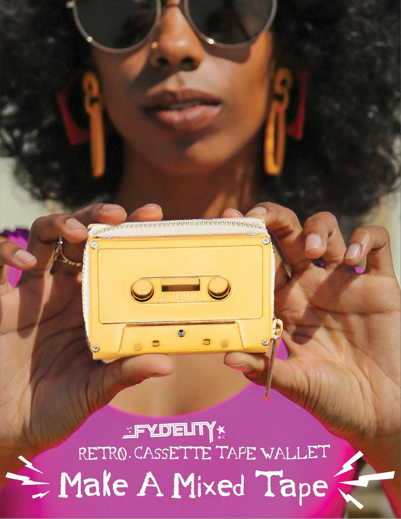 Fydelity Retro Cassette Wallet | Gold Chrome