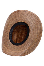 Closed Cutter Palm Straw Cowboy Hat: Tan