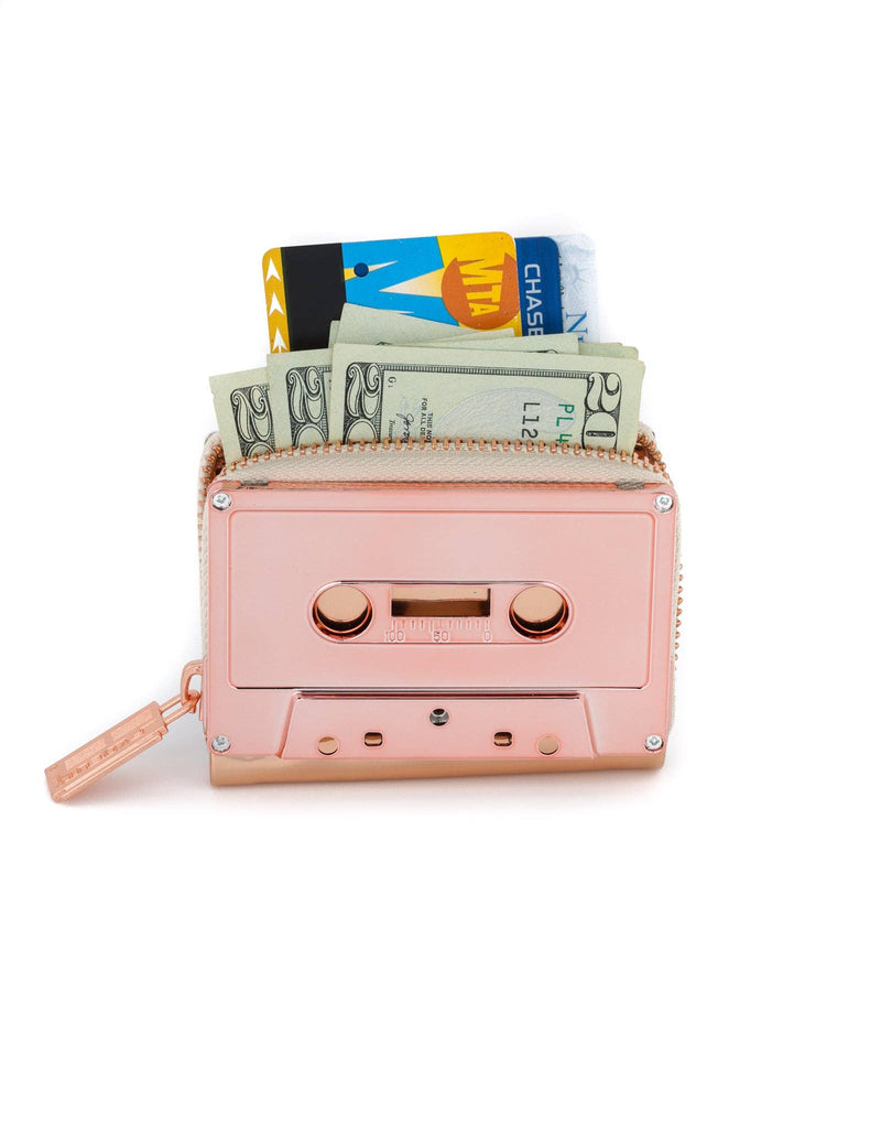 Fydelity Retro Cassette Wallet | Rose Gold Chrome