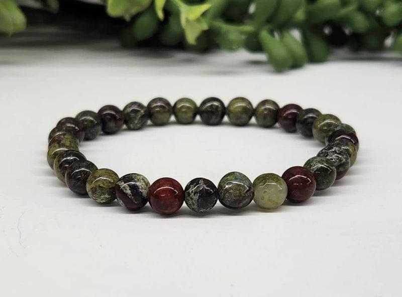 Dragon Bloodstone Stretchable Gemstone Bracelet 6mm Beads | WILD FLIER GIFTS AND APPAREL