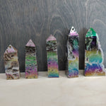 Angel Aura Druzy Sphalerite Obelisk Tower –  Crystal Decor: 3-4 oz | WILD FLIER GIFTS AND APPAREL