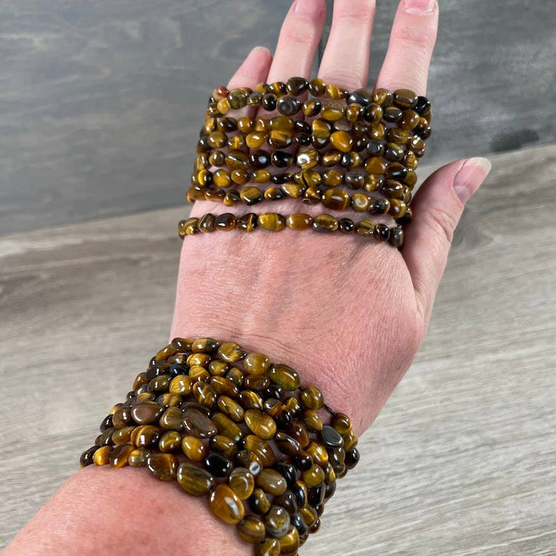 Tiger Eye Gemstone Nugget Bracelets