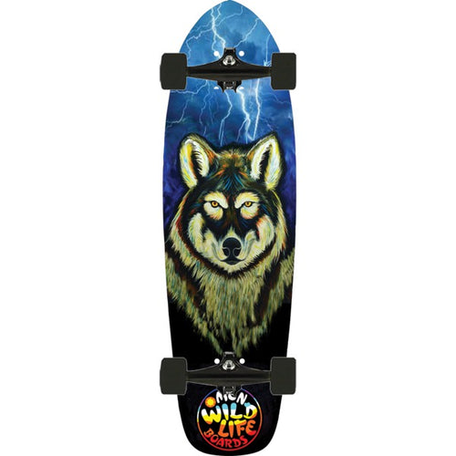 Omen Bolt Wolf Mini Cruiser Complete Skateboard 8.5”x29” - WILD FLIER GIFTS AND APPAREL
