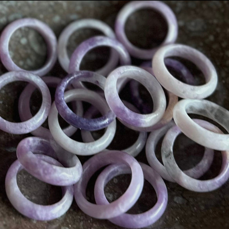 Pebble House Lepidolite Rings