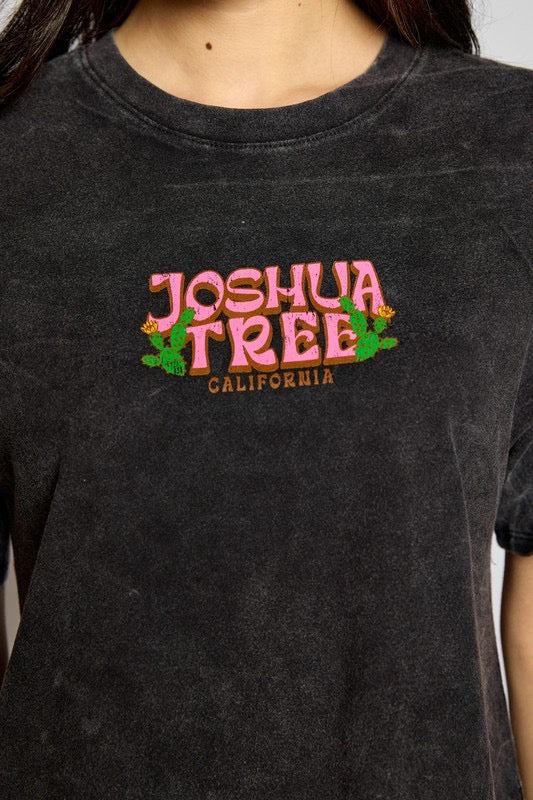 Organic Generation “Joshua Tree California” Mineral Washed Cropped Tee