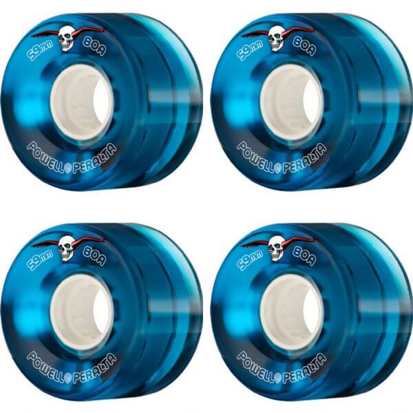 Powell Peralta Wheels Clear Blue Cruiser 59mm 80a Skateboard Wheels (Set of 4)