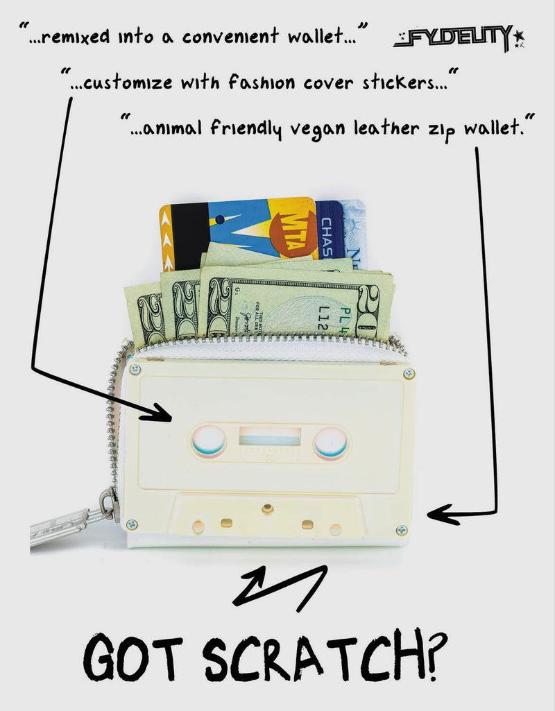 Fydelity Retro Cassette Tape Wallet-*BLANK Electro White