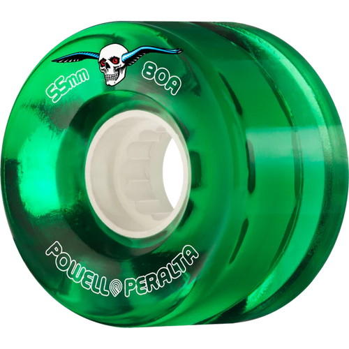 Powell Peralta Wheels Clear Green Cruiser 55mm 80a Skateboard Wheels (Set of 4)