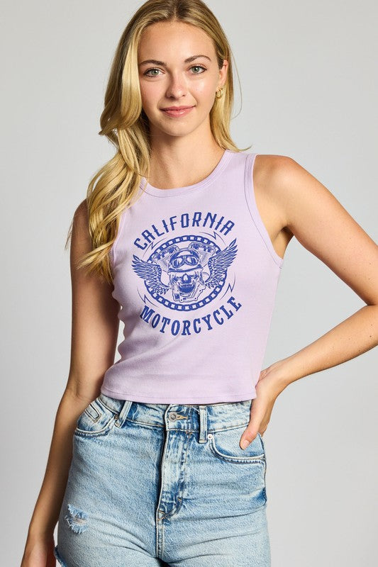 Organic Generation “California Motorcycle” Ribbed Tank Top - WILD FLIER GIFTS AND APPAREL