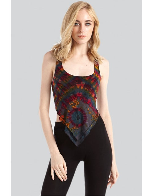 Kathmandu Imports Tie Dye Asymmetrical Hem Crop Top - WILD FLIER GIFTS AND APPAREL