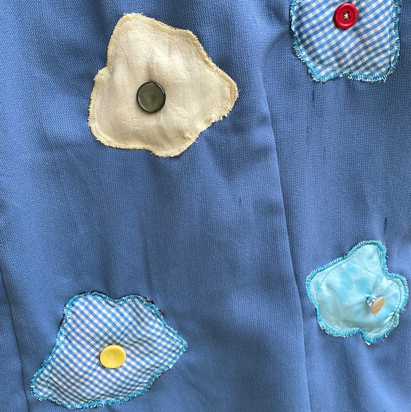 Red By Design #136 Button Flowers Blooming Blue Button Up - WILD FLIER GIFTS AND APPAREL