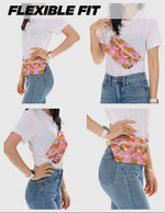 Fydelity Fanny Pack |Ultra-Slim| Recycled RPET | Floral Red Pink