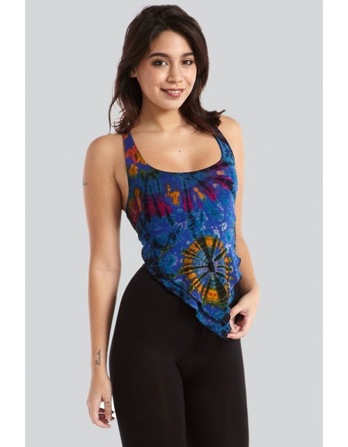 Kathmandu Imports Tie Dye Asymmetrical Hem Crop Top - WILD FLIER GIFTS AND APPAREL