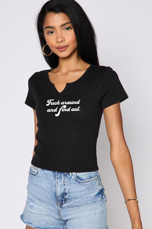 Organic Generation “F*CK Around And Find Out” Rib Baby Tee