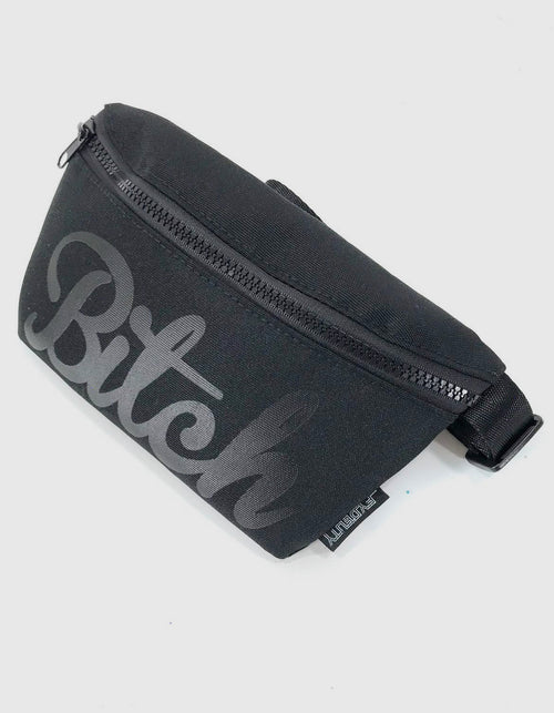 Fydelity Fanny Pack | Small Ultra-Slim | WERDS Bitch Black & Black - WILD FLIER GIFTS AND APPAREL