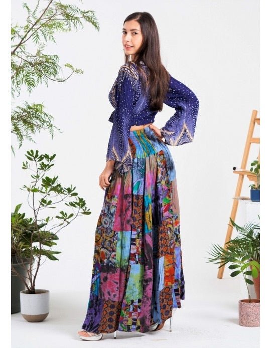 Esmeralda Mixed Patchwork Maxi Skirt | WILD FLIER GIFTS AND APPAREL