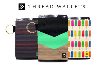 Thread Wallet Elastic Card Holder - Paddles Up Paddleboards
