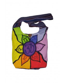 Kathmandu Imports Rainbow Om Print Hobo Crossbody Bag - WILD FLIER GIFTS AND APPAREL