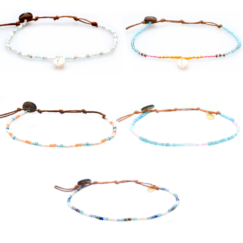 Lotus and Luna Beaded Anklets - WILD FLIER GIFTS AND APPAREL