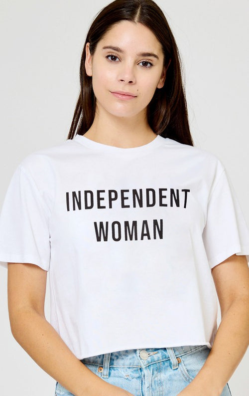 Organic Generation “Independent Woman” Short Sleeve Screen Print Crew